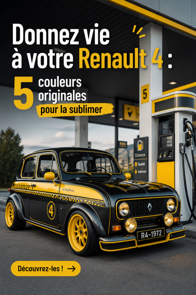 Renault 4 peinte dans une couleur originale, illustrant l'importance de la personnalisation automobile.