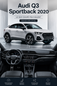 Audi Q3 Sportback 2020 en pleine ville, mettant en valeur son design moderne et élégant.