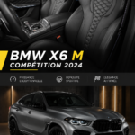 BMW X6 M Competition 2024 vue de côté, mettant en évidence son design élégant et sportif.