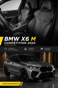 BMW X6 M Competition 2024 vue de côté, mettant en évidence son design élégant et sportif.