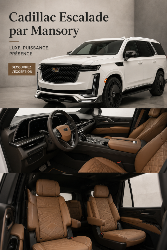 Vue extérieure de la Cadillac Escalade by Mansory, SUV de luxe
