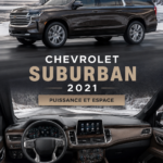 Vue de la Chevrolet Suburban 2021 en action, illustrant son design élégant et spacieux.