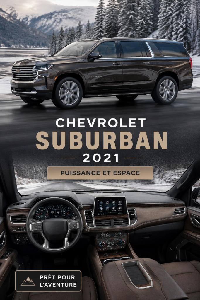 Vue de la Chevrolet Suburban 2021 en action, illustrant son design élégant et spacieux.