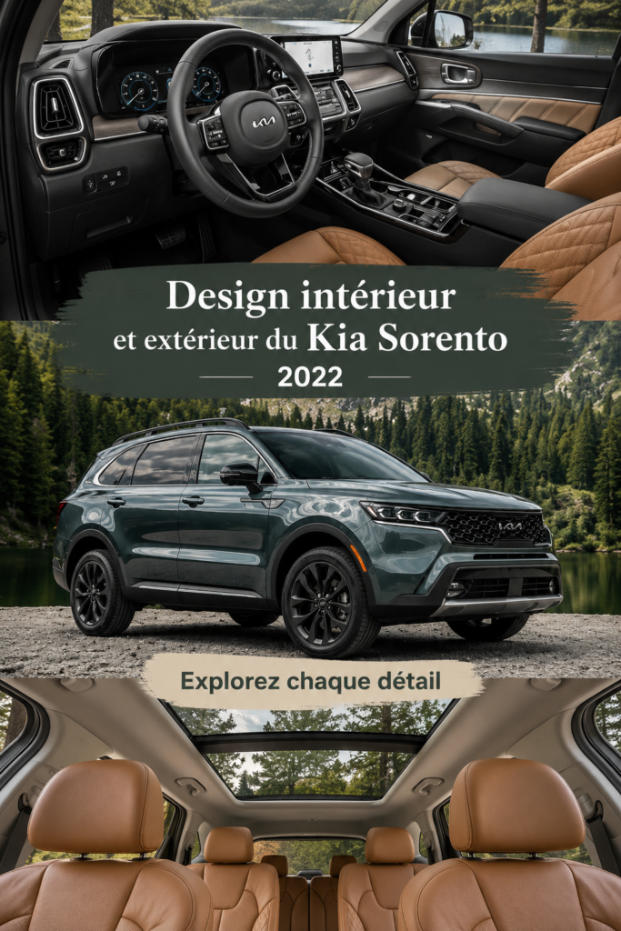 Vue extérieure du Kia Sorento 2022 mettant en avant son design moderne et élégant.