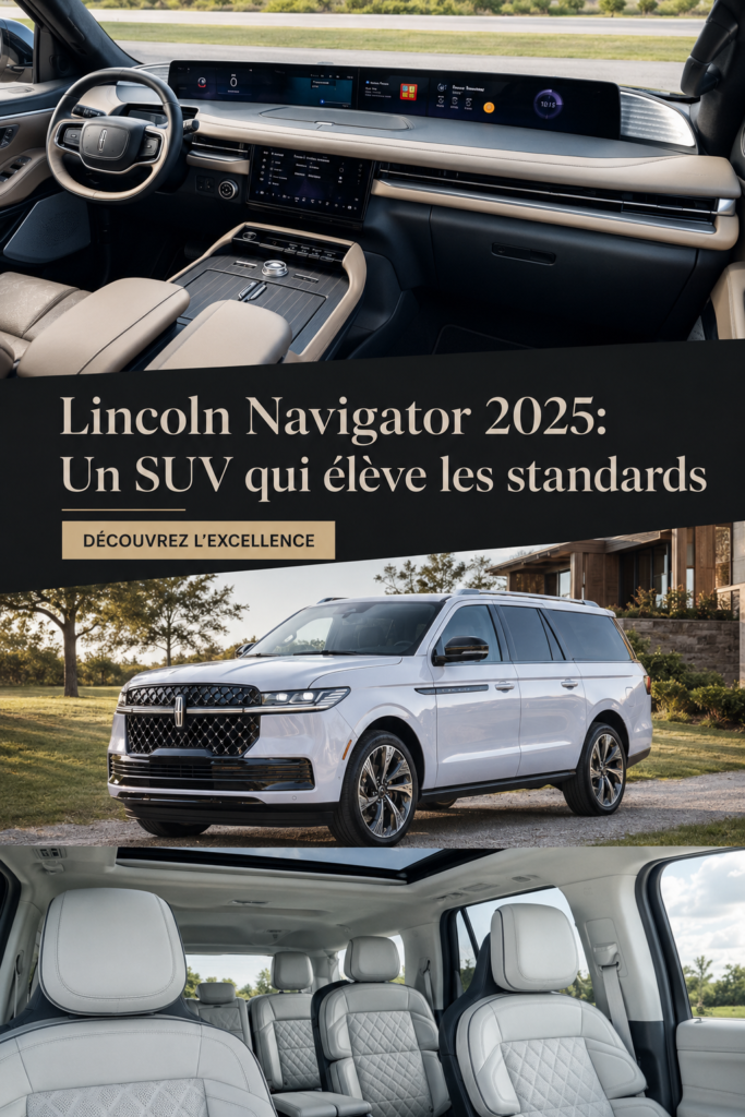 Lincoln Navigator 2025 présenté sur une route panoramique, mettant en valeur son design élégant et luxueux.