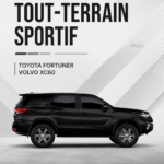 Toyota Fortuner et Volvo XC60, deux SUV contemporains en pleine nature