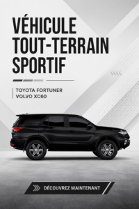 Toyota Fortuner et Volvo XC60, deux SUV contemporains en pleine nature