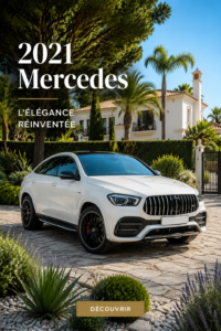 Vue extérieure de la Mercedes-AMG GLE53 Coupe 2021, mettant en avant son design élégant.
