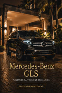 Vue latérale du Mercedes Benz GLS, un SUV au design élégant et luxueux.