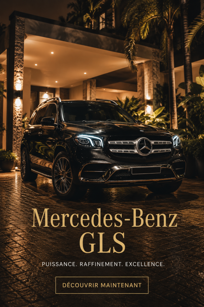 Vue latérale du Mercedes Benz GLS, un SUV au design élégant et luxueux.