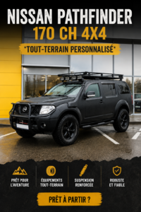Nissan Pathfinder 4x4 tout terrain prêt pour l'aventure