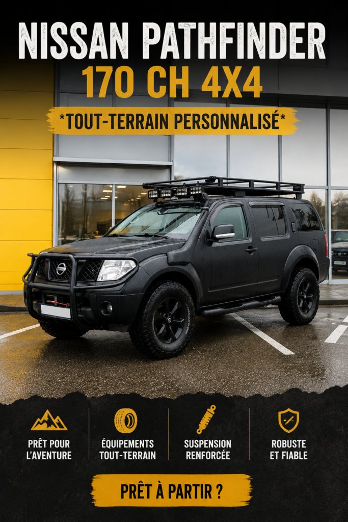 Nissan Pathfinder 4x4 tout terrain prêt pour l'aventure