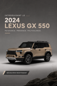 Vue du Lexus GX 550 2024, un SUV de luxe au design moderne.