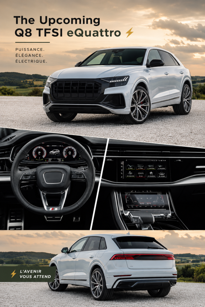 Audi Q8 TFSI eQuattro en exposition, SUV moderne avec un design futuriste et élégant