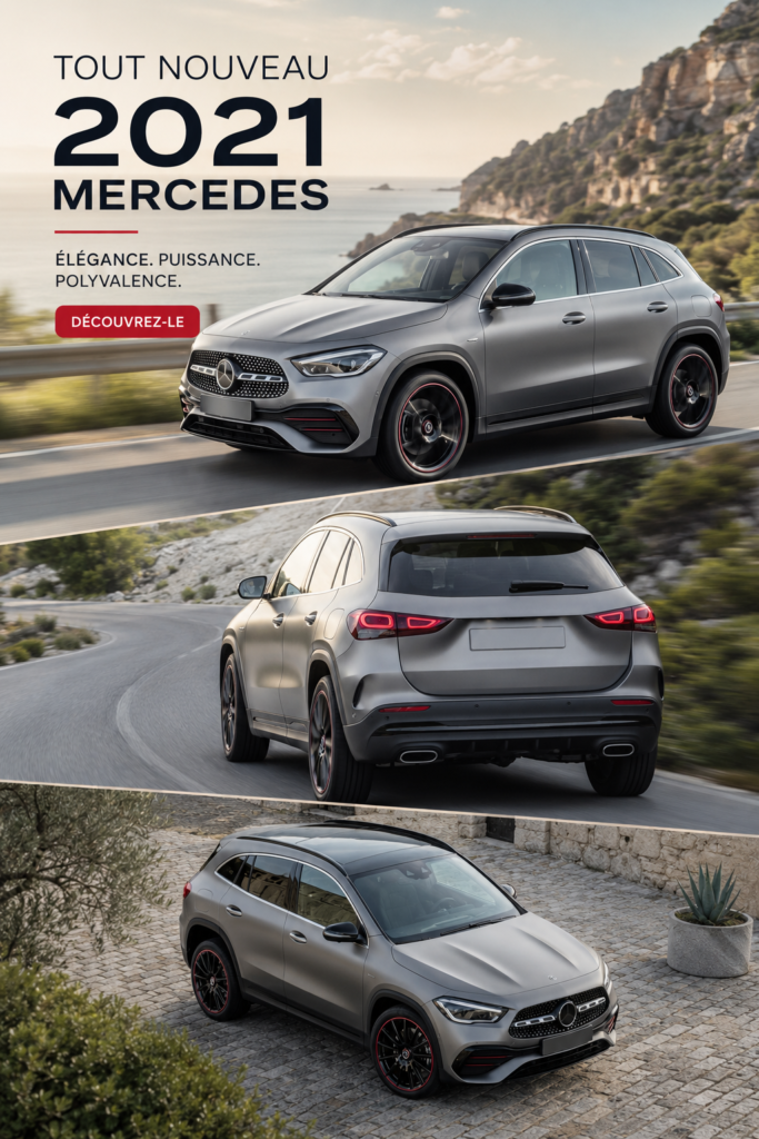 Vue de la nouvelle Mercedes-Benz GLA 2021, un modèle élégamment conçu.