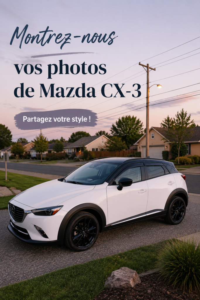 Photo d'une Mazda CX-3 garée dans un beau paysage naturel, mettant en avant ses lignes élégantes