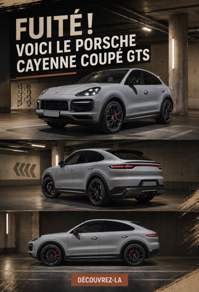 Porsche Cayenne Coupe GTS en stationnement avec un design élégant sous le soleil.