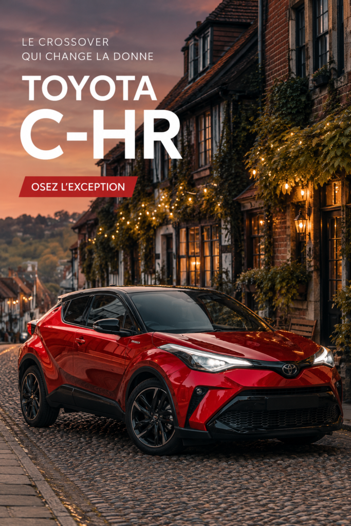 Toyota C-HR GR Sport en stationnement avec un design moderne et accrocheur.