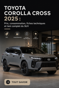 Toyota Corolla Cross 2025 en exposition avec un design moderne