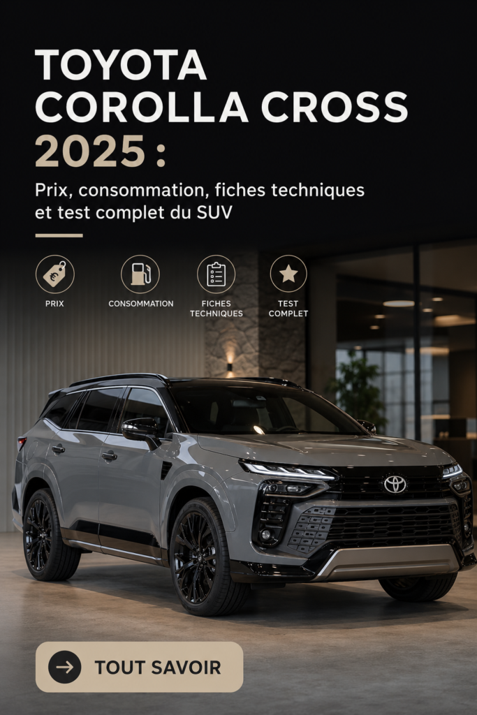 Toyota Corolla Cross 2025 en exposition avec un design moderne
