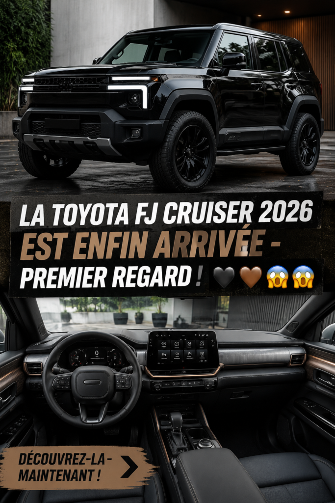 Le nouveau Toyota FJ Cruiser 2026 sur un terrain d'aventure, alliant élégance et robustesse.