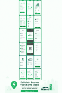 Image de l'interface d'une application de bornes de recharge pour véhicules électriques