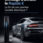 Aston Martin Rapide E en exposition, marque emblématique de voitures de luxe.