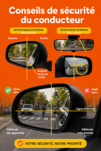 Femme au volant appliquant des conseils de sécurité routière