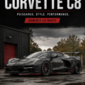 Corvette C8 large avec un design dynamique et puissant.