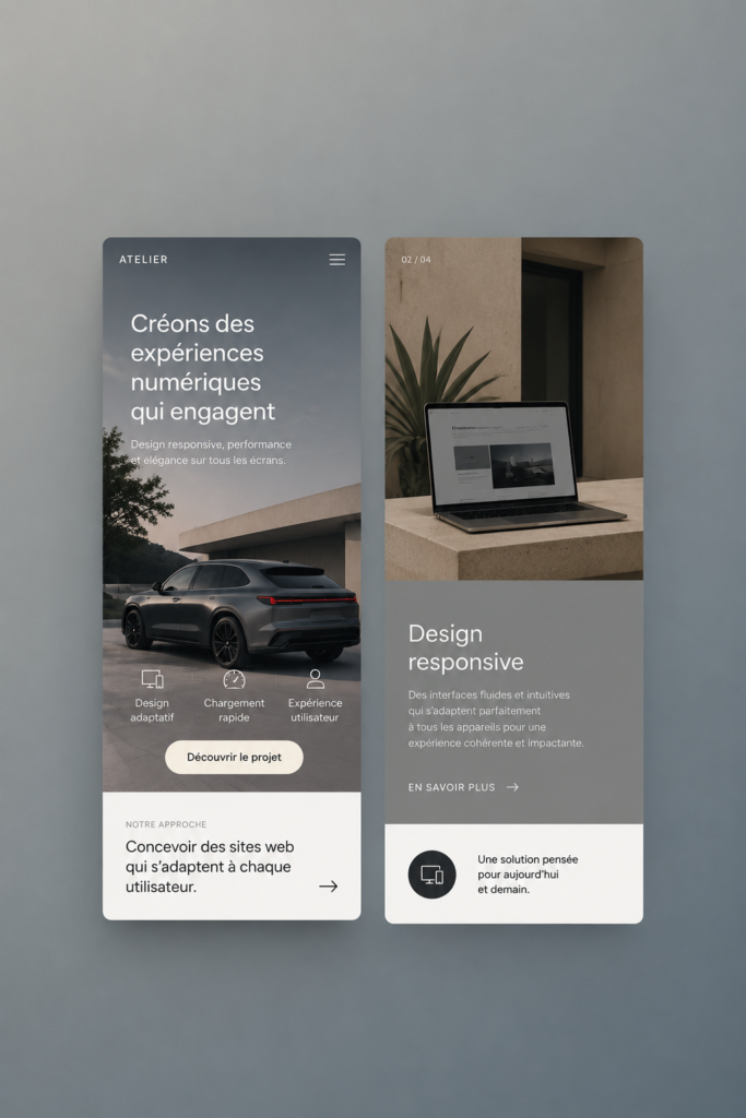 Un aperçu d'un site web réactif affiché sur différents appareils
