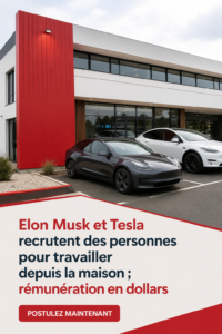 Visuel engageant d'une personne travaillant à domicile pour Tesla.