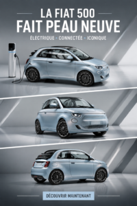 Fiat 500 électrique sur une route, illustrant le nouveau modèle respectueux de l'environnement.
