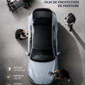 Film de protection de peinture sur voiture brillante