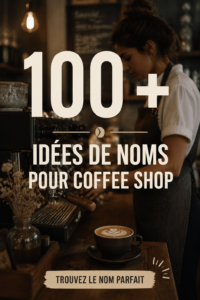 Une tasse de café sur un bureau avec un carnet ouvert pour écrire des idées de noms.