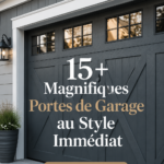 Porte de garage moderne et stylée qui apporte du caractère à une maison familiale.