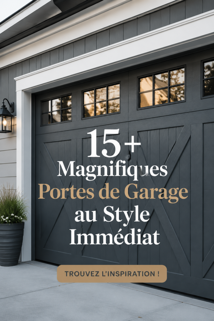 Porte de garage moderne et stylée qui apporte du caractère à une maison familiale.