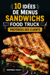 Sandwich appétissant sur un plateau, idéal pour un food truck.