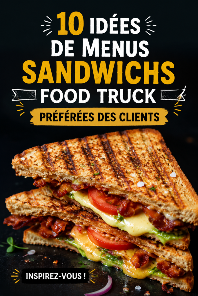 Sandwich appétissant sur un plateau, idéal pour un food truck.