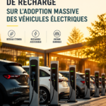 Une station de recharge pour véhicules électriques avec plusieurs bornes accessibles.