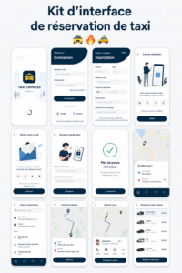 Exemple d'application de réservation de taxi avec un kit UI convivial