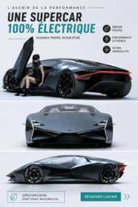 Vue latérale de la Lamborghini Tornado, supercar électrique au design futuriste et élégant.