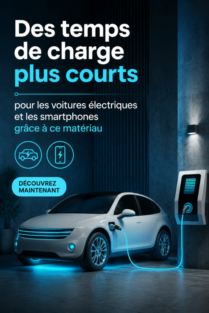 Vue d'un smartphone en charge rapide grâce à un matériau innovant