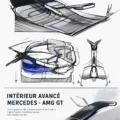 Intérieur de la Mercedes AMG GT montrant le luxe et la technologie avancée.
