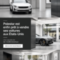 Une voiture Polestar électrique sur une route ensoleillée, symbolisant l'innovation durable