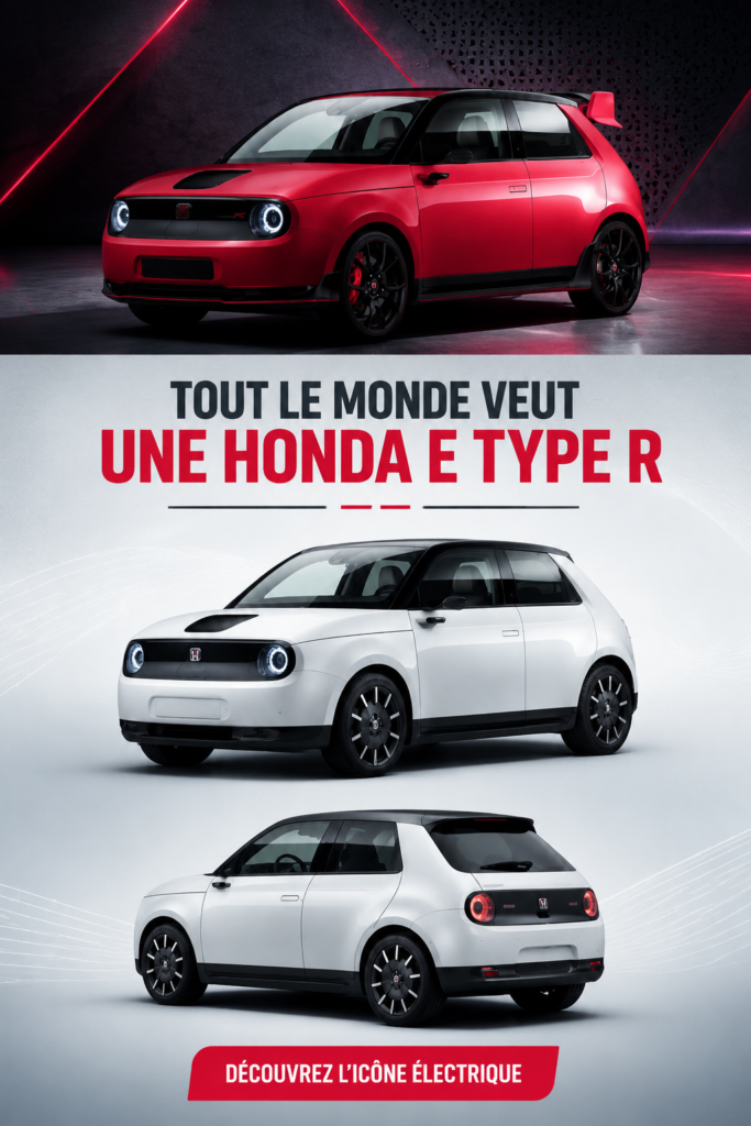 Une Honda E Type R garée sur une route, mettant en avant son design moderne et élégant.