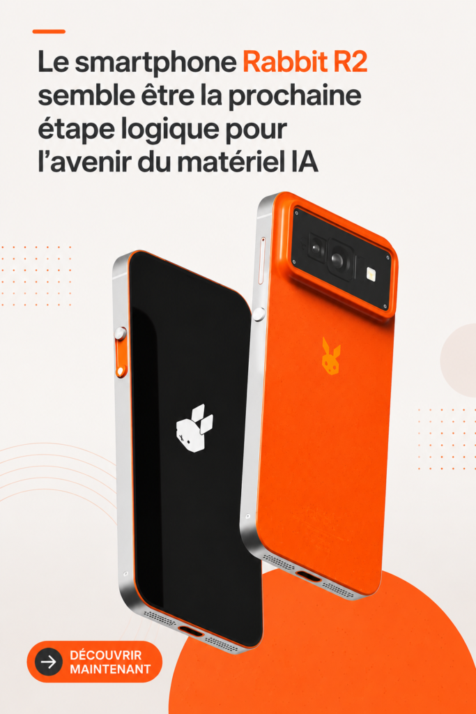 Smartphone Rabbit R2 sur fond neutre, mettant en avant ses caractéristiques modernes