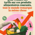 Panier de courses rempli de produits frais, symbolisant des économies sur les courses.
