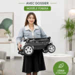 Scooter de mobilité compact JBH avec dossier, idéal pour le confort des utilisateurs