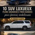 Un SUV de luxe avec une troisième rangée à l'extérieur sur une route panoramique