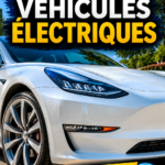 Une femme souriante se tenant près de sa voiture électrique, prête à partir pour un trajet écologique.
